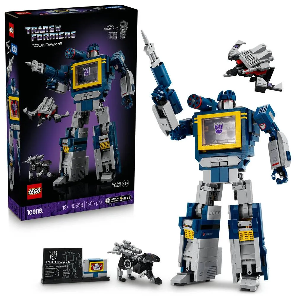 LEGO Icons: Transformers: Soundwave | Idades 18+ | 1505 Peças | Item 10358