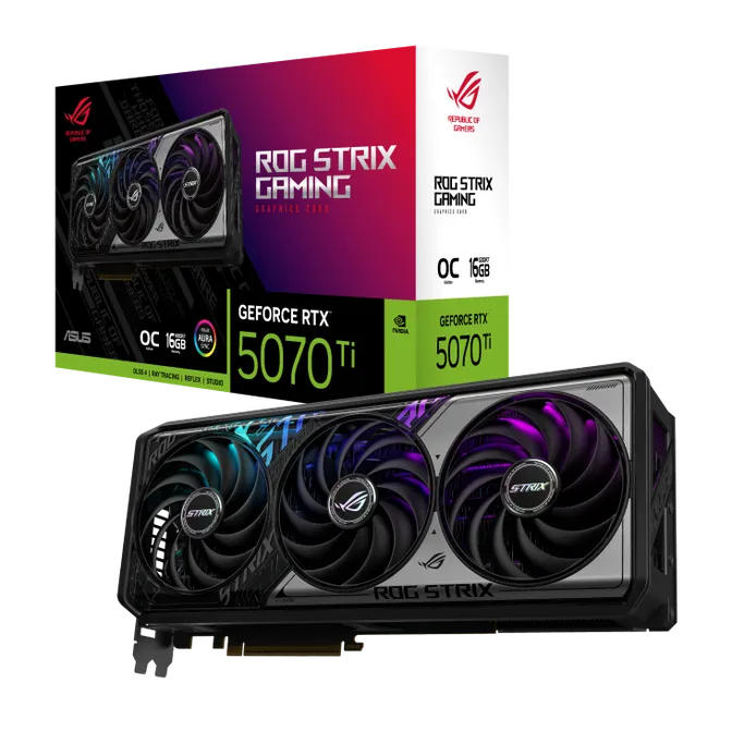 Gráfica Asus GeForce® RTX 5070 Ti ROG Strix Gaming OC 16GB GDDR7 DLSS4