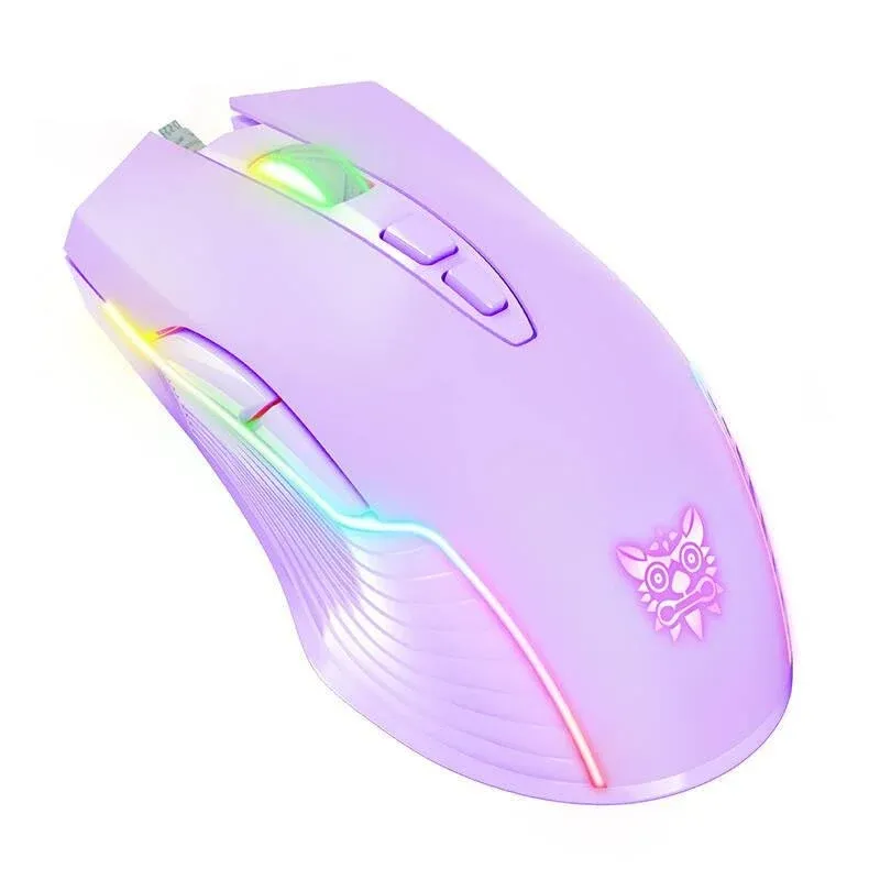 Rato ONIKUMA CW905 USB RGB 6400 DPI 7 Botões Roxo Gaming