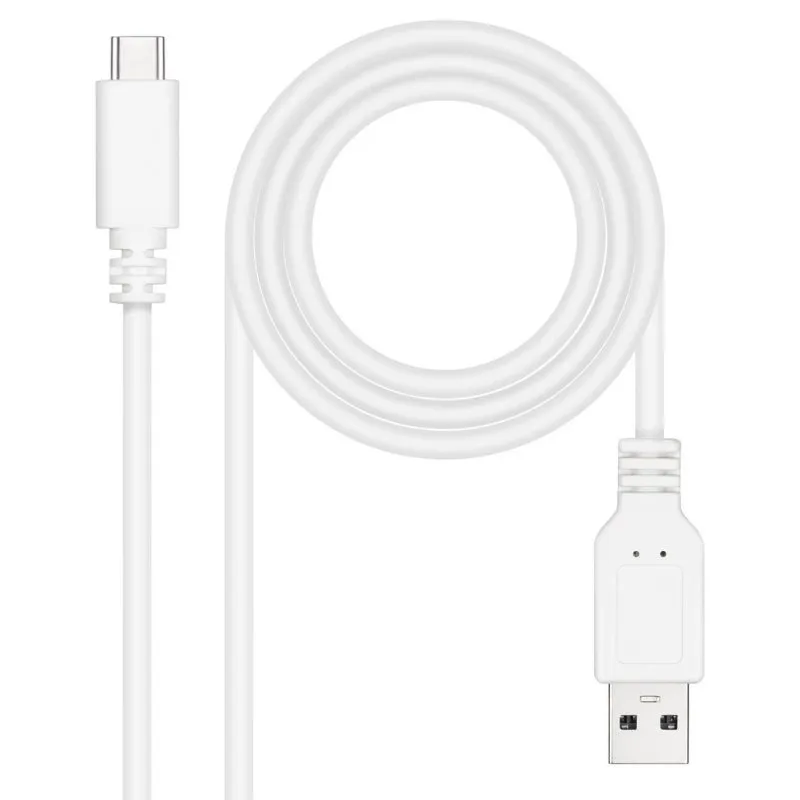 Cabo USB Nanocable 10.01.2101-L150-W 3A USB-C Macho - USB A Macho 1.5m Branco