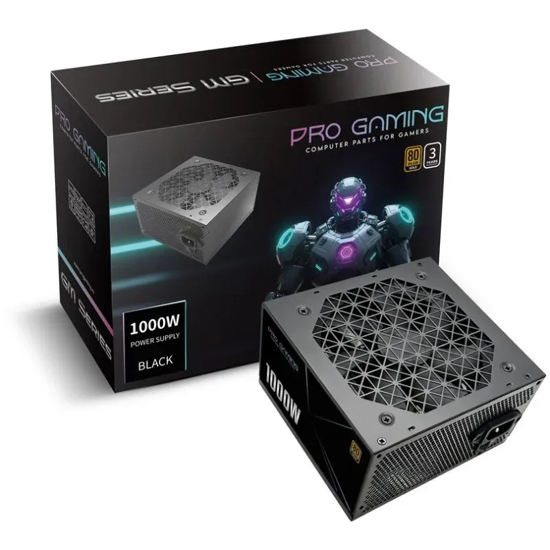 Fonte Alimentação Fuente de Alimentación ProGaming 1000W 80+ Gold modular I-STOP preta