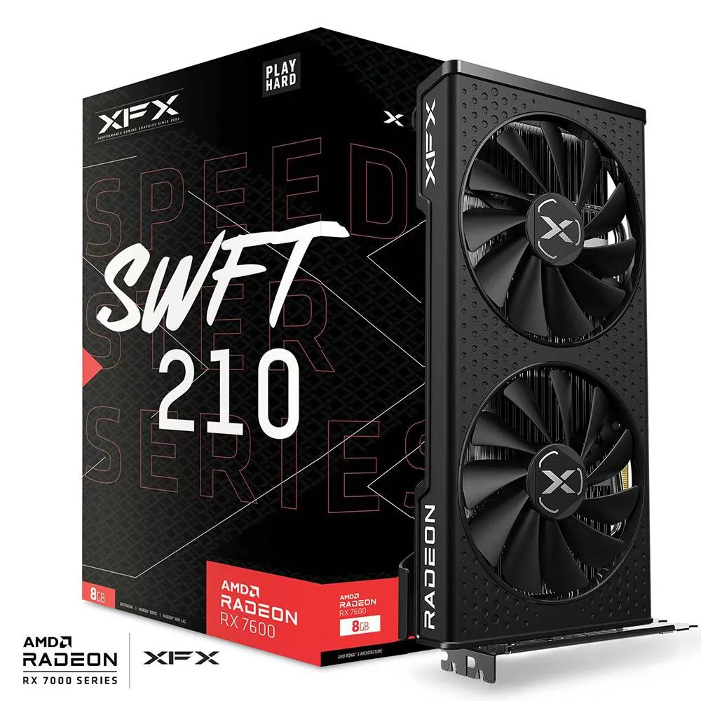 Placa Gráfica XFX AMD Radeon RX 7600 RDNA 3 Speedster SWFT210 Core Gaming 8GB GDDR6