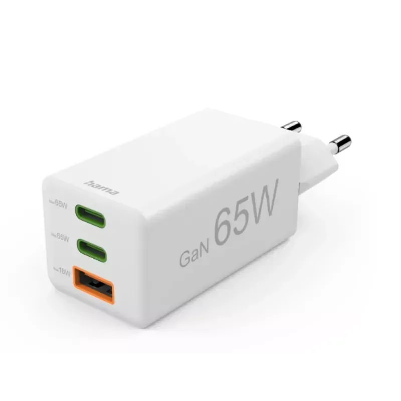 Carregador HAMA GaN, 2*USB-C+1*A, 65W - 201996