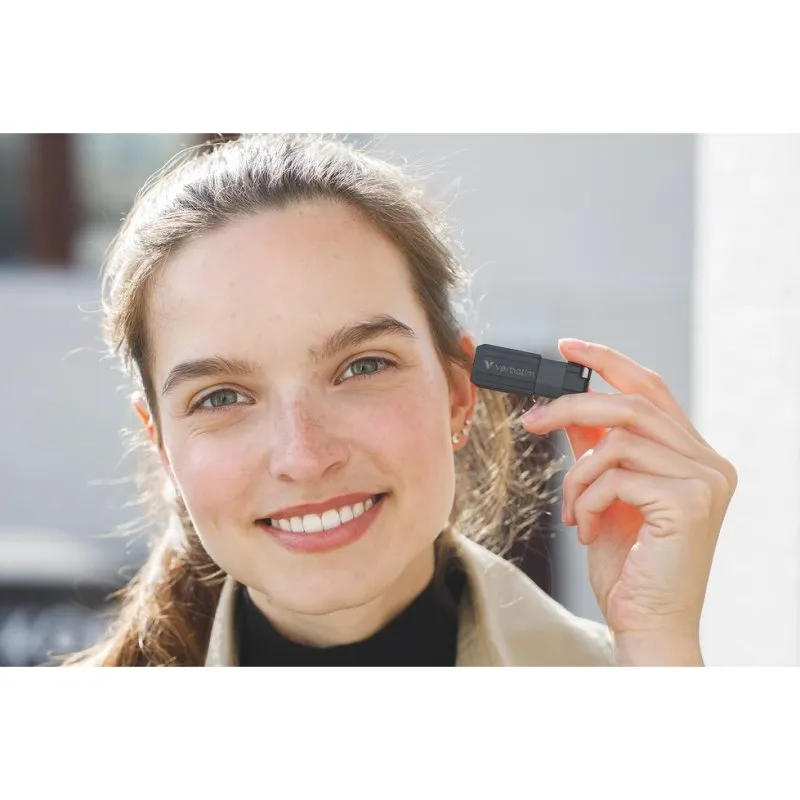 Pen Drive Pen USB Verbatim PinStripe 128 GB USB 2.0 Preto com Tampa