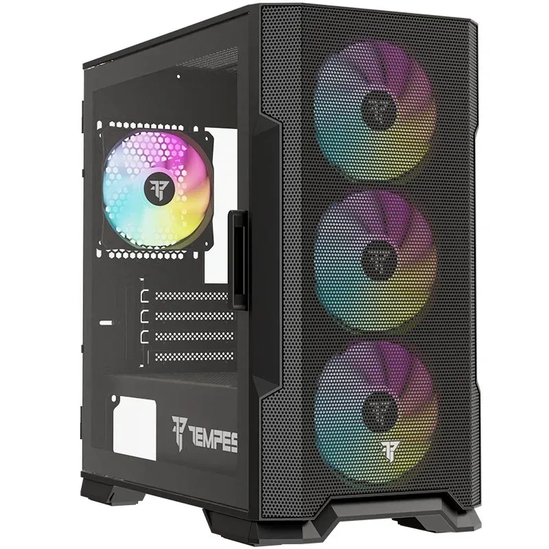 Caixa de Computador Tempest Airflow Stockade ARGB M-ATX Preta