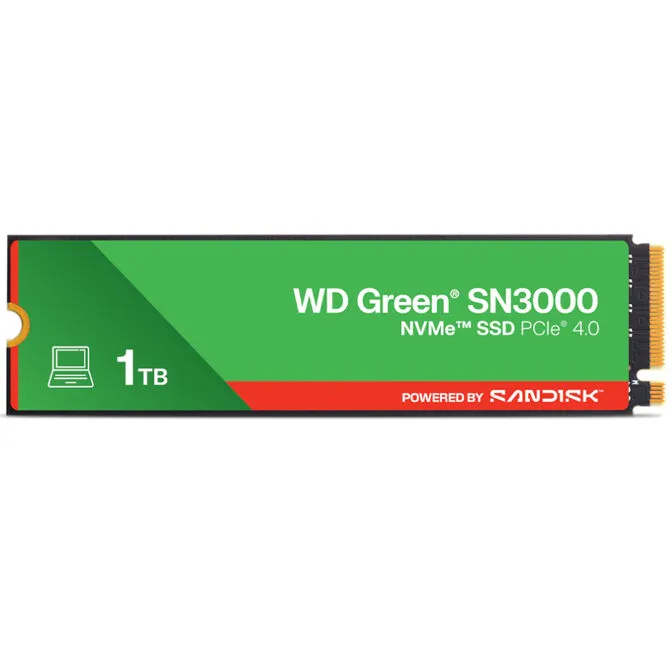 Disco SSD Western Digital Green SN3000 1TB Gen4 M.2 NVMe (5000/4200MB/s)