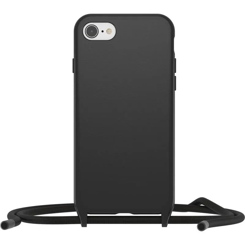 Funda para móvil OtterBox React Necklace Cover preta com cordão para iPhone SE/8/7