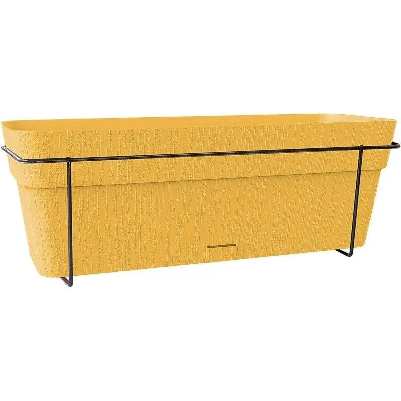 Jardineira retangular Stefanplast Ethica varanda 9L mostarda 50x18x17cm