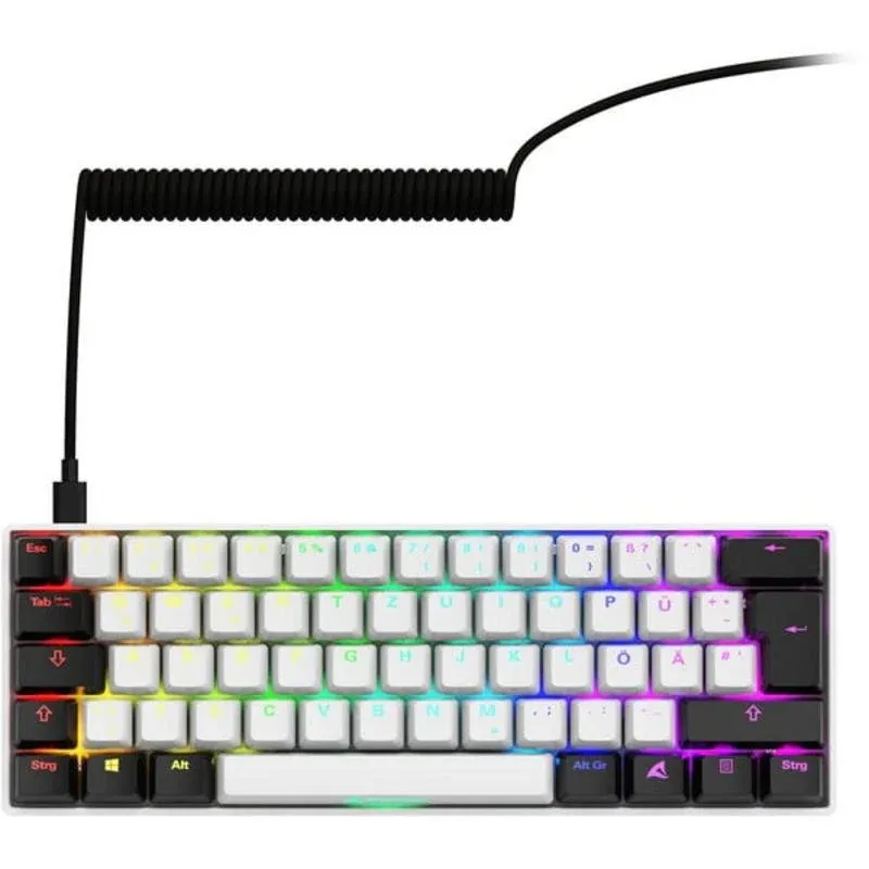 Teclado Sharkoon SGK50 S4 compacto 60% com switches Gateron Yellow e RGB alemão