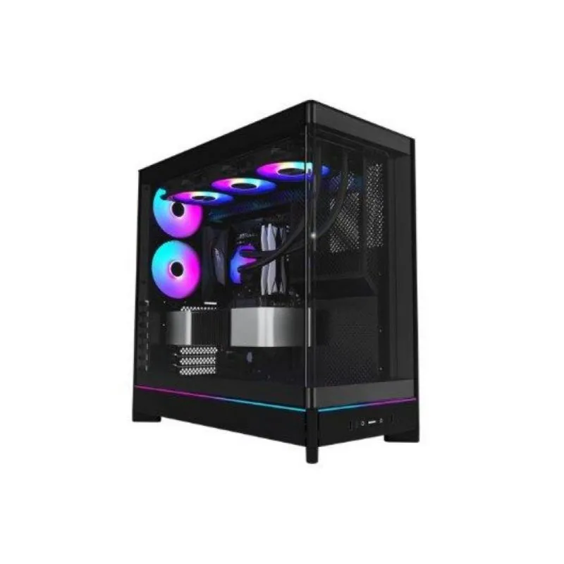 Caixa de Computador Montech HS02 Pro Black Torre ATX com Vidro Temperado, Iluminação ARGB e USB-C