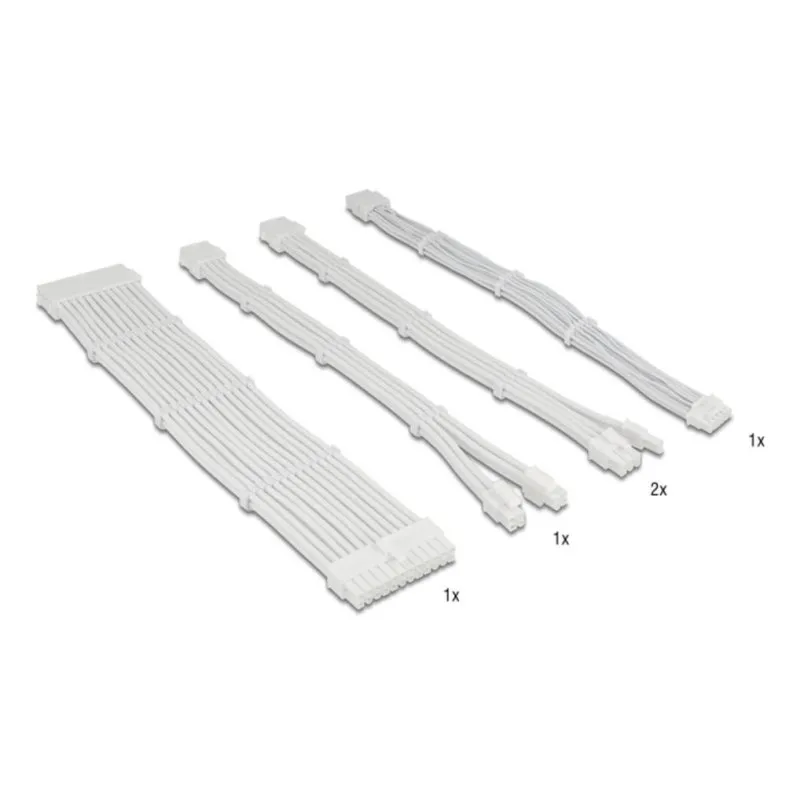 Kit de cabos Delock 84542 0,3 m ATX PCIe branco sleeve