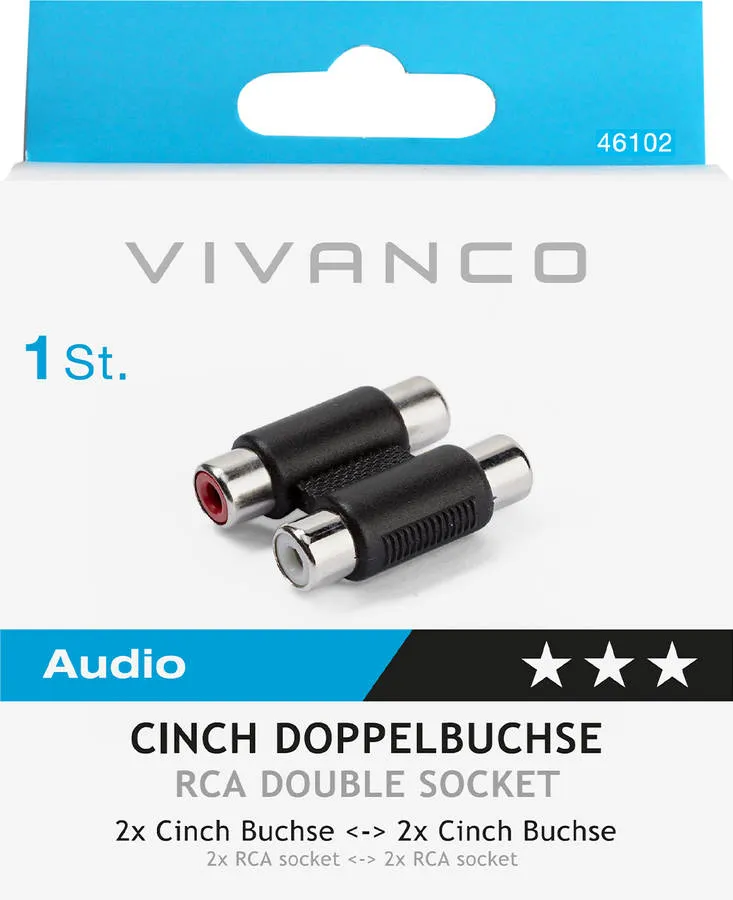 Adaptador Audio VIVANCO RRC ESTEREO (Preto)