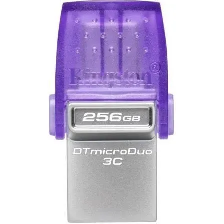 Pen Drive DataTraveler MicroDuo 3C 256GB USB 3.2 Gen 1 (Roxo) - KINGSTON