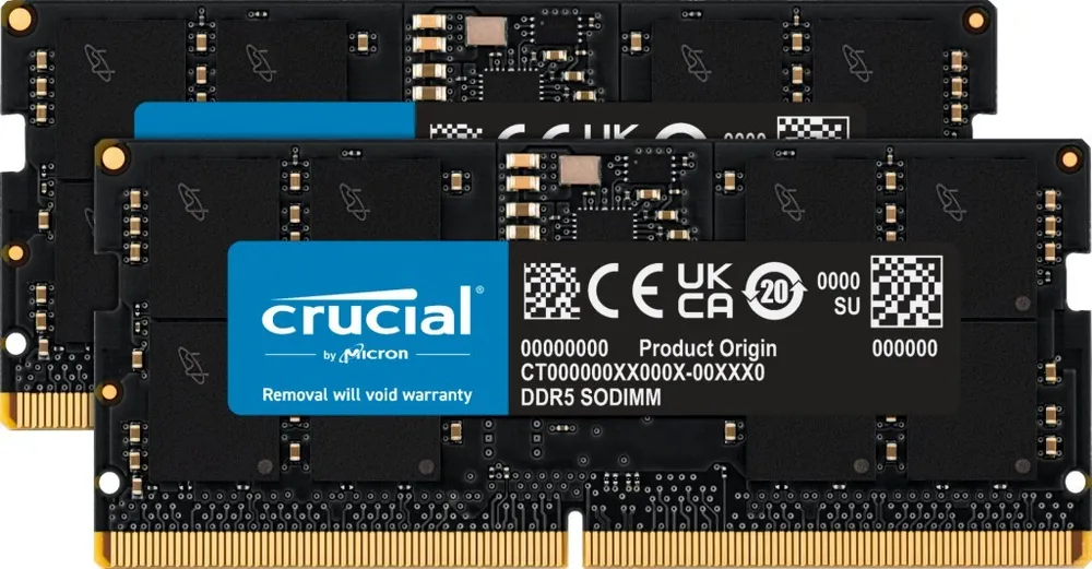 Memória RAM Crucial CT2K16G48C40S5 DDR5 SO-DIMM 4800MHz 32GB 2x16GB CL40
