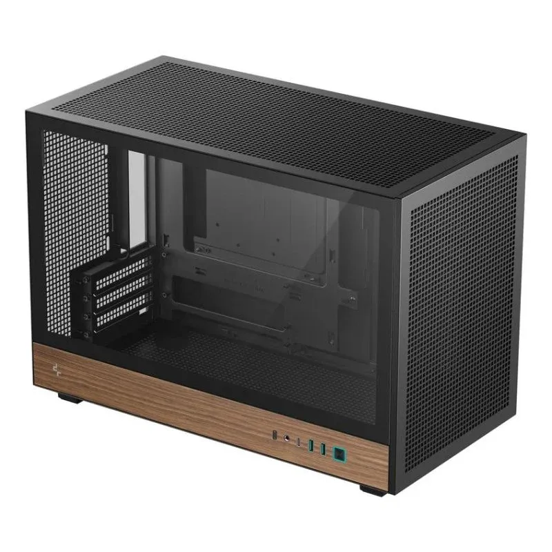 Caixa de Computador Caixa DeepCool CH260 WOOD Micro ATX Preto Madeira Vidro Temperado Gaming