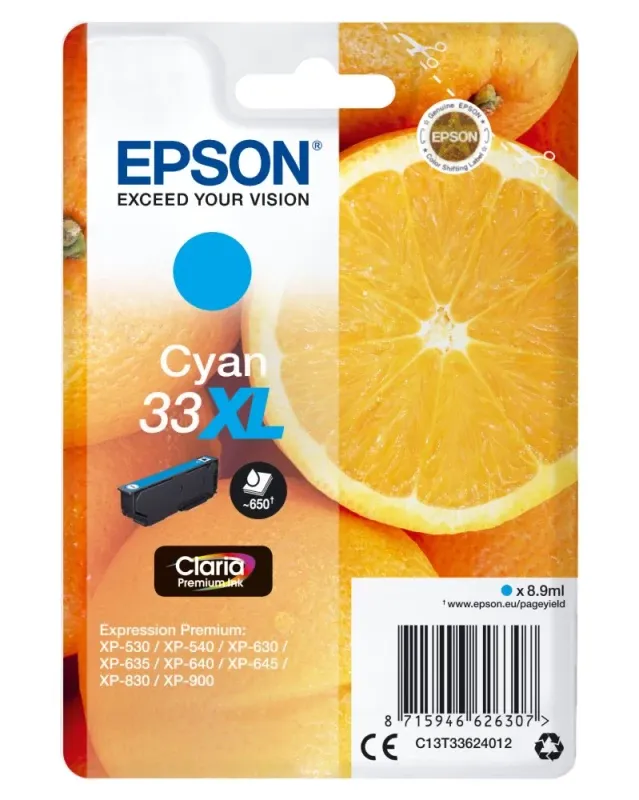 Tinteiro Epson 33XL Azul