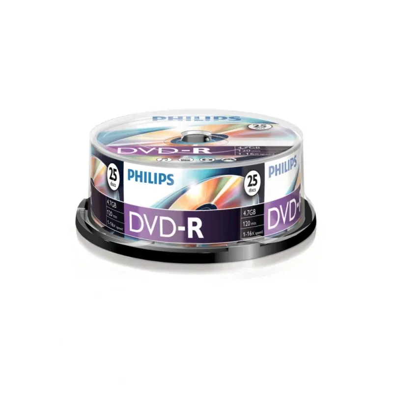 Philips DVD-R 4,7GB 16x Cakebox (25 unidades)