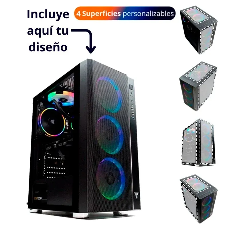 Caixa de Computador Torre ATX Tempest Umbra RGB Preta 4 Superfícies Personalizáveis Vidro