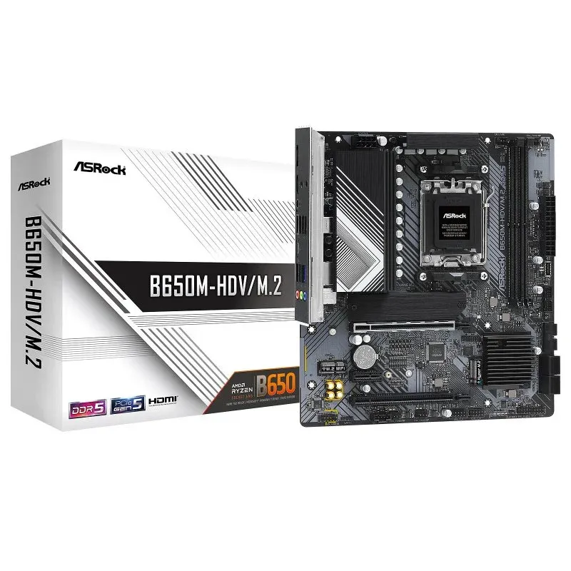 Placa mãe Asrock B650 Micro ATX Socket AM5 DDR5 PCIe 4.0 RAID USB 3.2 2,5 GbE