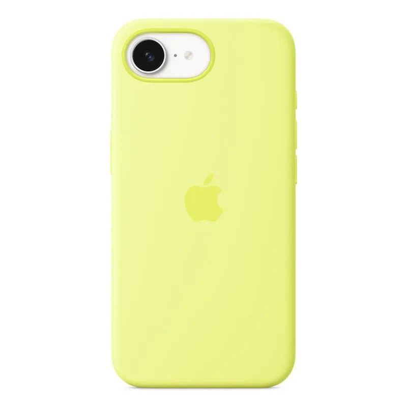 Funda para móvel Apple Silicone Case Neon Yellow Antichoque Monocromática para iPhone 16e