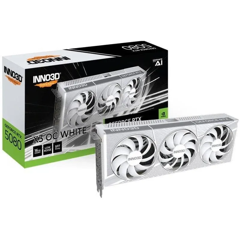 Placa gráfica Inno3D GeForce RTX 5080 X3 OC 16GB GDDR7 DLSS4 Reflex 2 IA RTX bus 256-bit