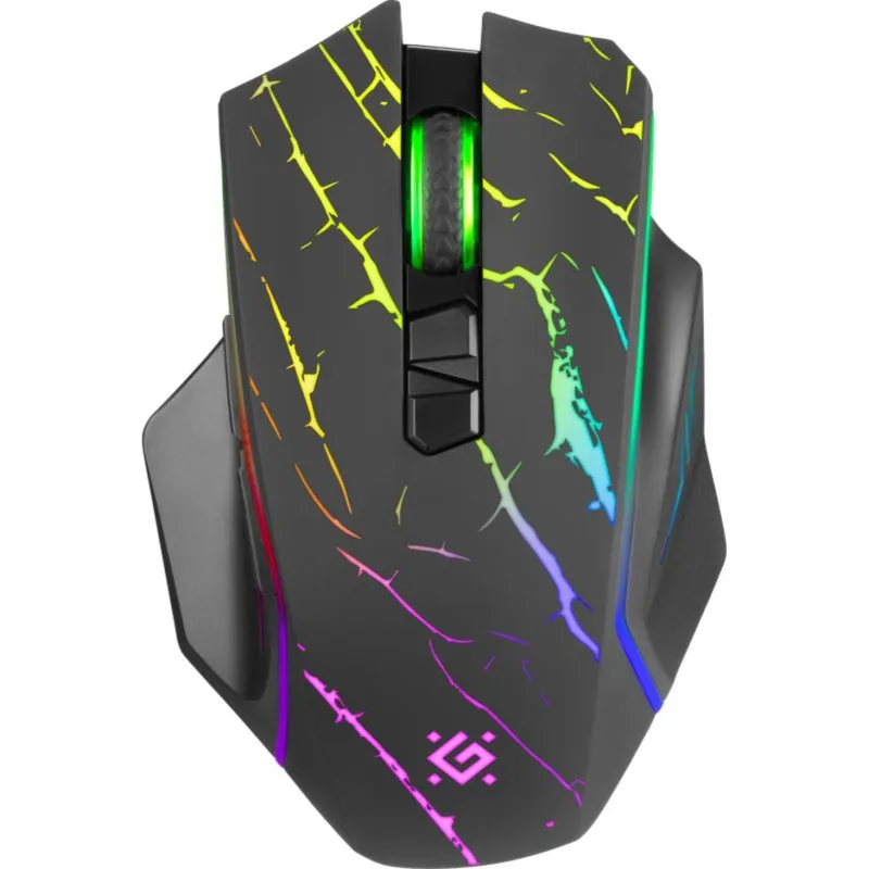 Rato Defender URAN GM-503 Wireless RF 3200DPI Preto RGB 8 Botões