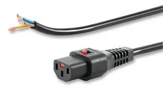 Cabo de Alimentação Preto OPEN/IEC C13 Fêmea Reta 2m com IEC-PC1025
