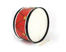 Bombo Tradicional Adamastor PLX18 Vermelho/Aro Preto 45cm