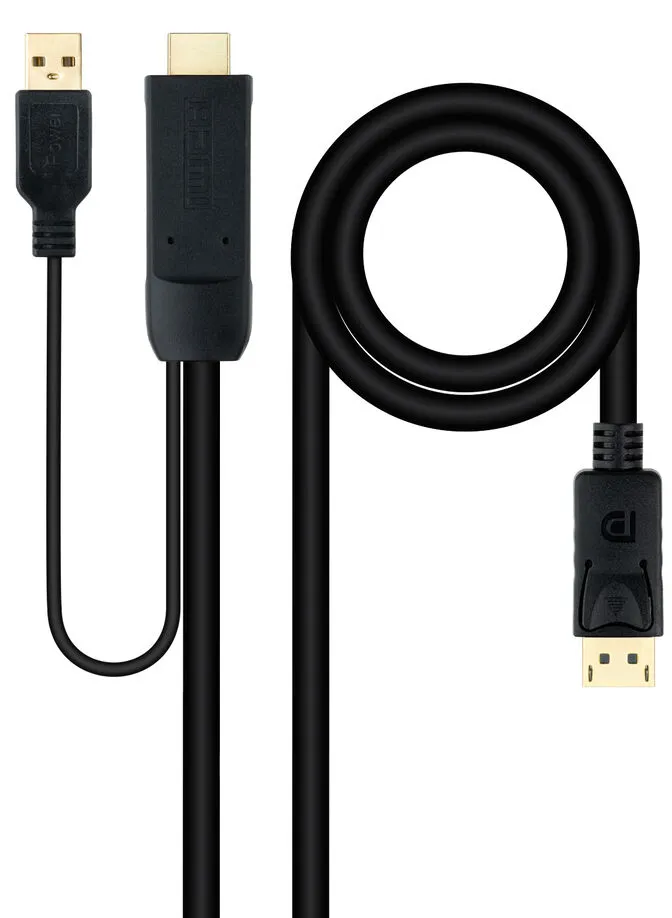 Cabo Conversor Nanocable HDMI 2.0 > DisplayPort V1.2 1.8 M Preto