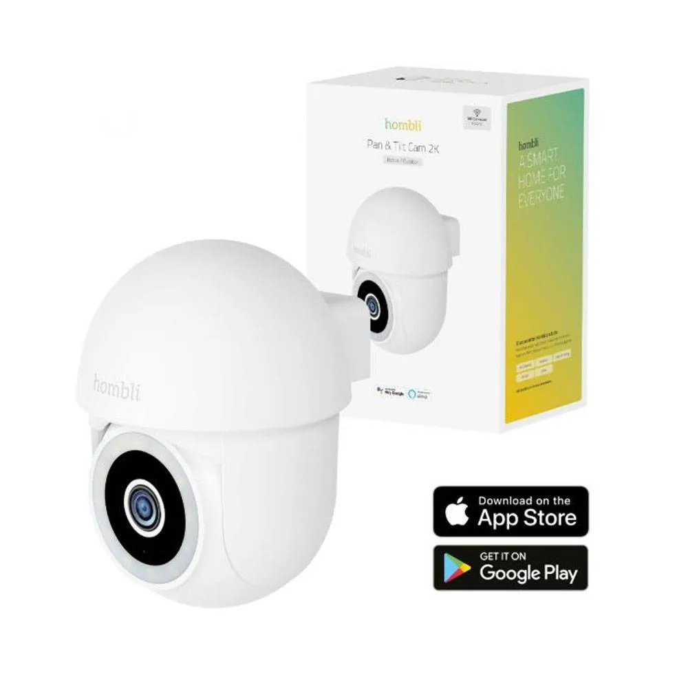 Câmara de Exterior Hombli Pan & Tilt Cam QHD Wi-Fi 2.4Ghz IP65 Branca
