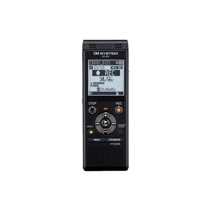 Microfone OM SYSTEM WS-883 USB estéreo True Stereo com filtro antirruído 8GB