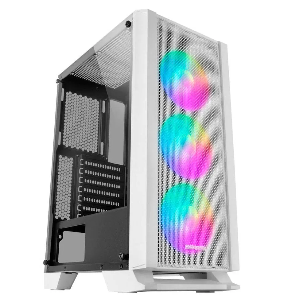 Caixa ATX Mars Gaming MC-C FRGB Tempered Glass Branca