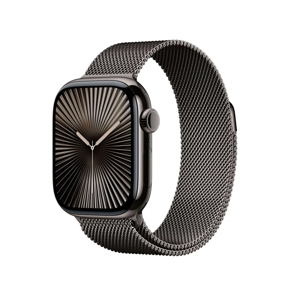 Apple Watch Series 10 GPS + Cellular 42mm Titânio Ardósia c/ Bracelete Loop Milanesa Ardósia