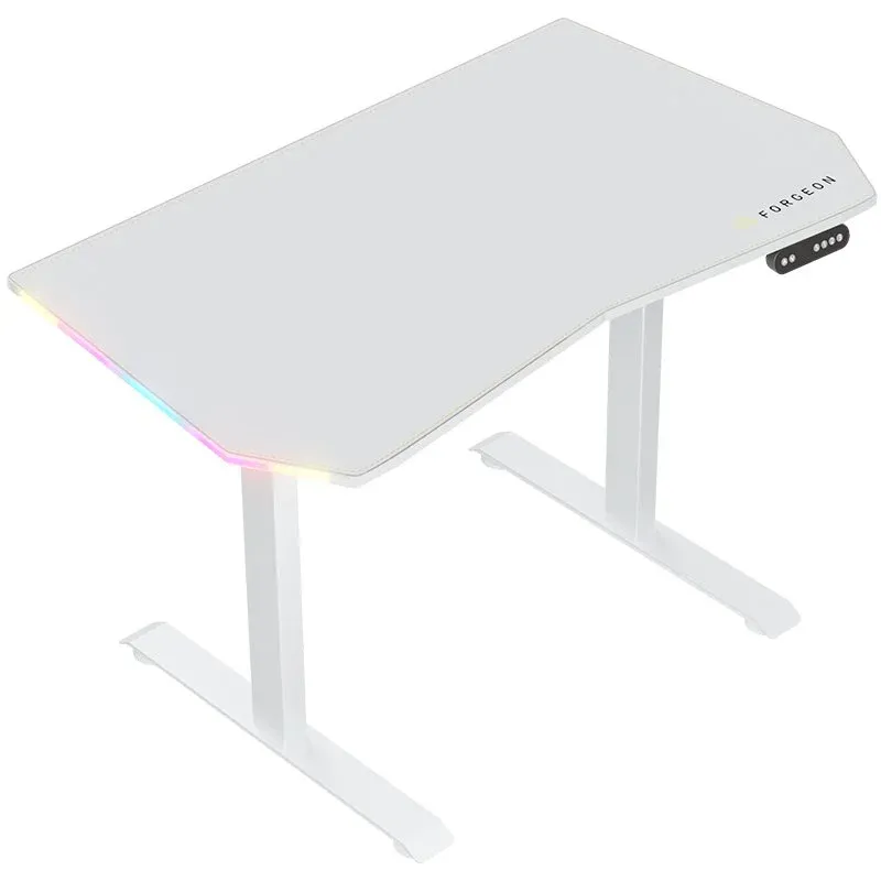 Forgeon Battleground White Mesa Gaming Regulável em Altura com Motor 120x70cm RGB Branca