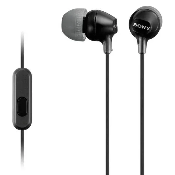 MDR-EX15APB Preto - Auscultadores de tipo auricular fechado para smartphone