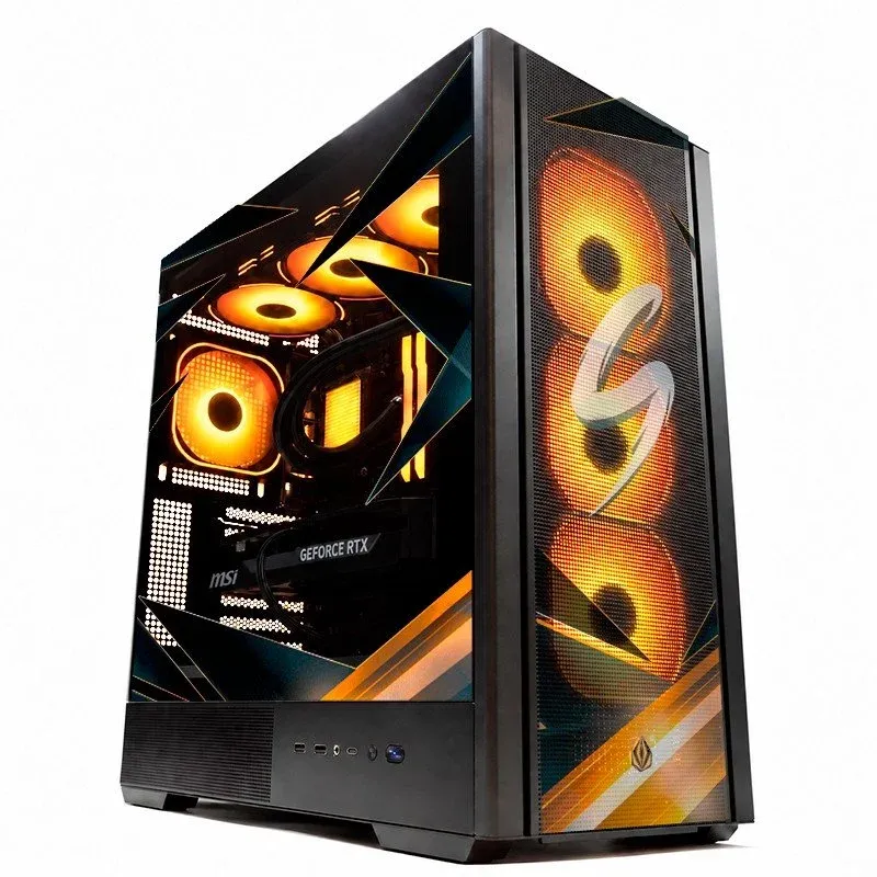 Torre ATX Forgeon Noxis Airflow ARGB USB-C Mesh Preta com 4 Ventoinhas
