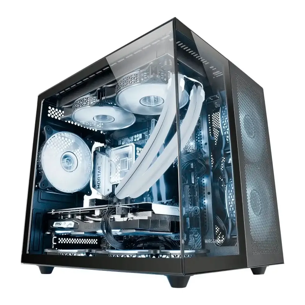 Caixa Micro-ATX Mars Gaming MC-NOVAM Tempered Glass Preta
