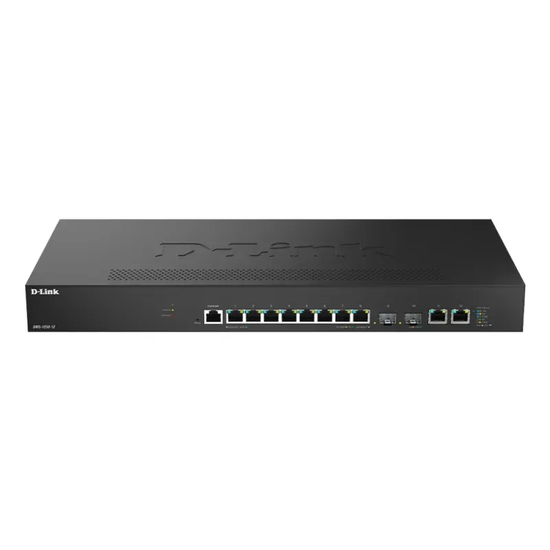 D-Link DMS-1250-12 - Interruptor - L2+ - inteligente - 8 x 10/100/1000/2.5G + 2 x 10 Gigabit Ethernet + 2 x 10 Gigabit SFP+ - desktop