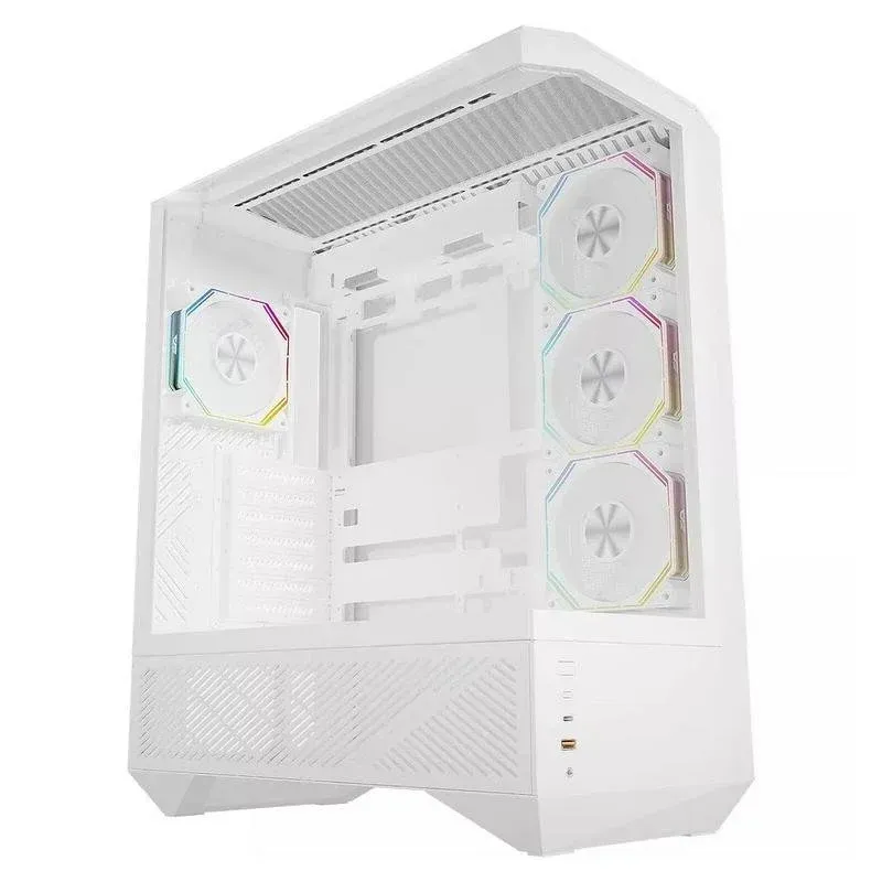 Caixa de Computador Caixa torre Darkflash DY460 branca vidro temperado 4 ventoinhas ARGB