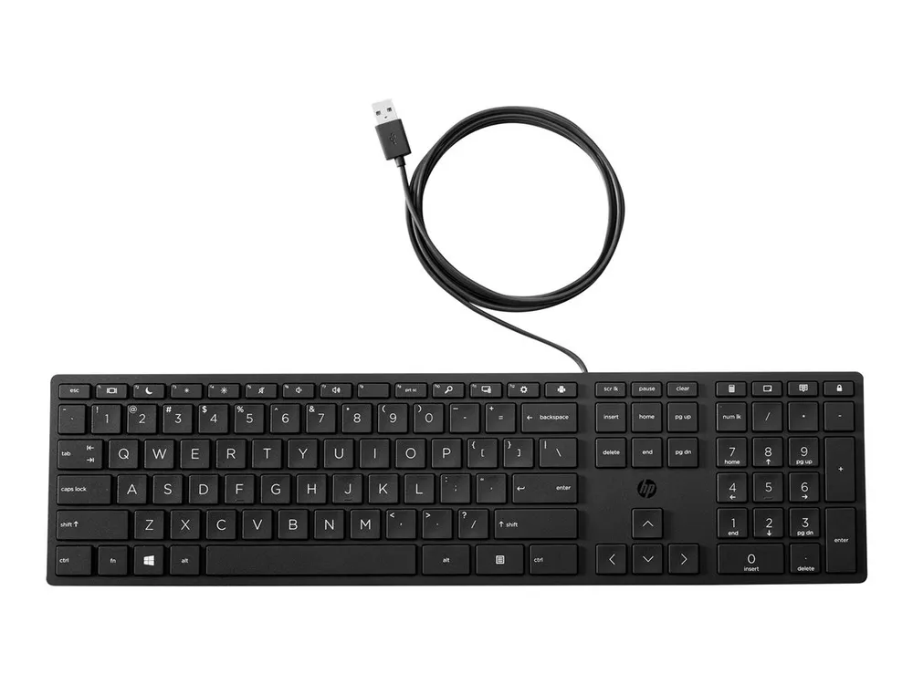 HP 320K Wired Keyboard teclado Escritório USB Preto 9SR37AA#AKD