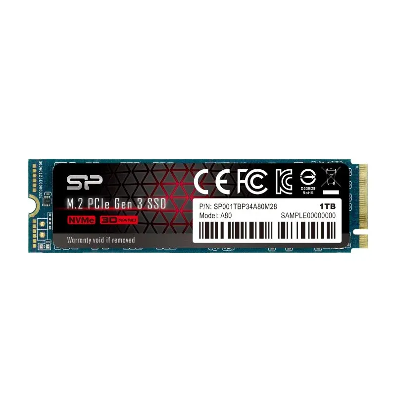 Disco Rígido Silicon Power P34A80 1TB SSD M.2 PCIe Gen3x4 NVMe