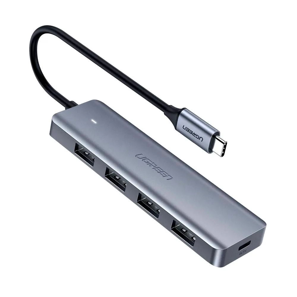 Hub Ugreen USB-C para USB/USB-C Cinzento