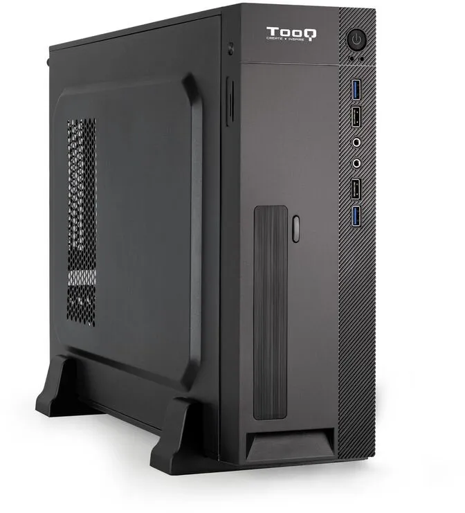Caixa Slim Micro-ATX Tooq C/Fonte Alimentação 500W + Leitor de Cartões + 2x USB 3.0 Preto