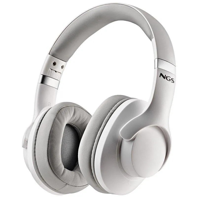 Auriculares NGS Artica Storm Bluetooth 5.4 sem fios ANC dobráveis brancos