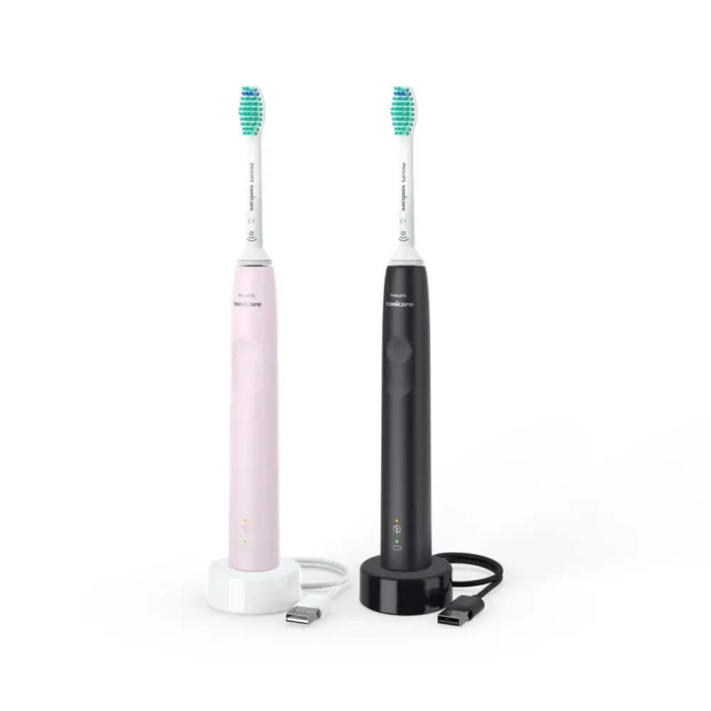 Escova de Dentes Elétrica Oral-B Sonicare 3100 Duo Preto e Rosa (2Unidades)