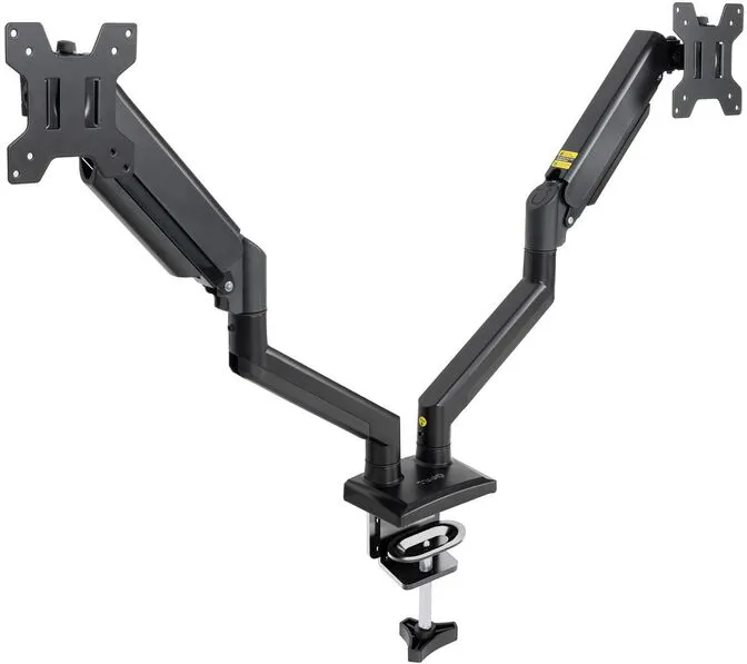 Suporte de Mesa Tooq Duplo Tilt e Giratório 13" a 34" Max. 10kg/Monitor Preto