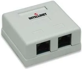 Intellinet 210898 Tomada 2xRJ45 NAT C5 UTP WH 210898