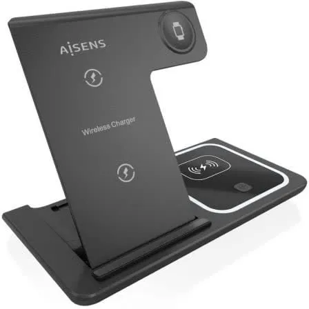 Carregador Sem Fios USB-C 3 em 1 15W (Preto) - AISENS