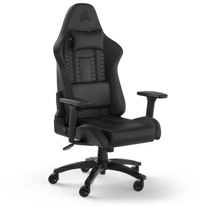 Cadeira Gaming Corsair TC100 RELAXED - Couro sintético Preto/Preto