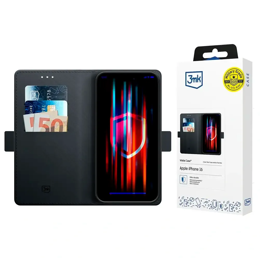 Capa Wallet Case 3MK iPhone 17 Preta